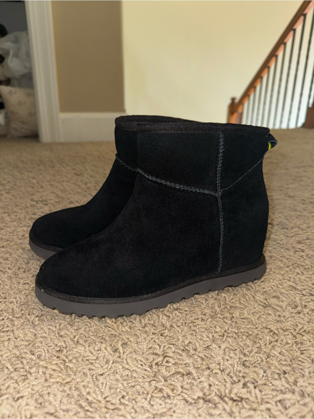 NWT Ugg Classic Black Femme Wedge Booties